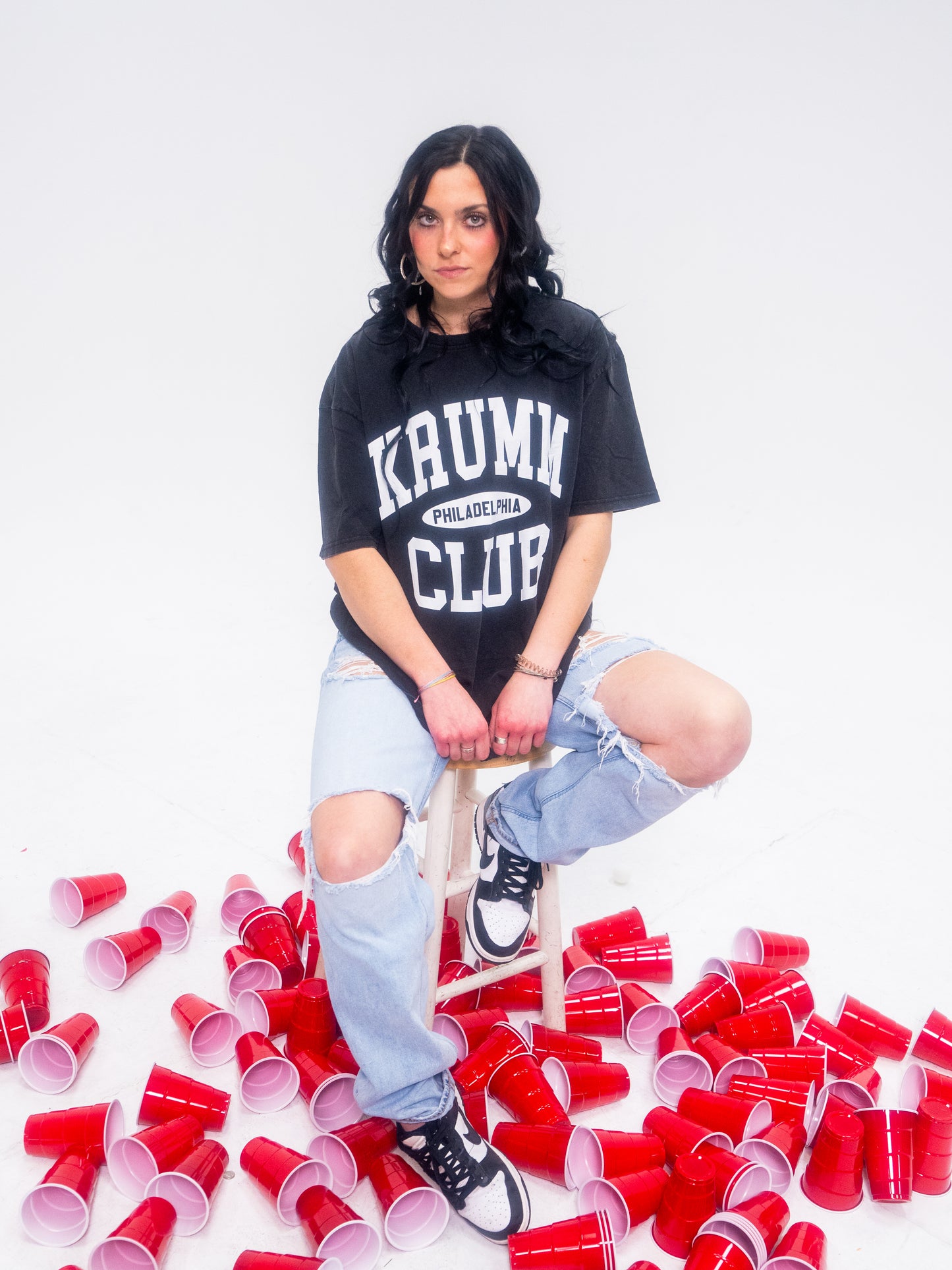 Krumm Club "Philly" Acid-Washed Oversize Tee